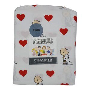 Peanuts Snoopy & Hearts Design Twin Sheets Set By Berkshire Comfortable & Soft